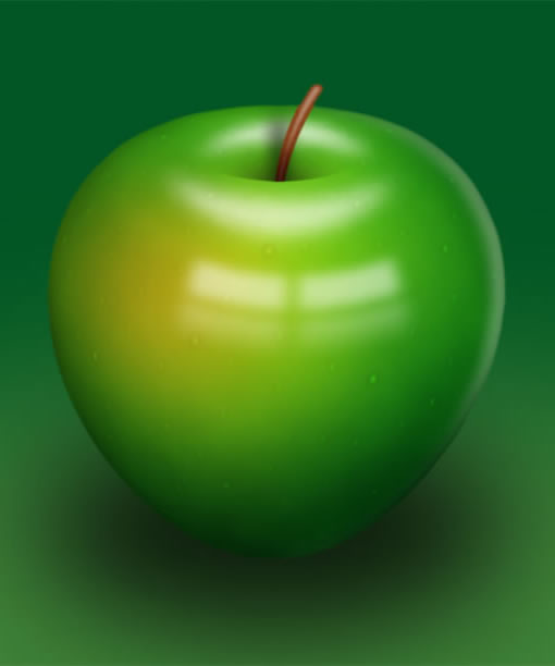 photoshop中打造一个美味青苹果